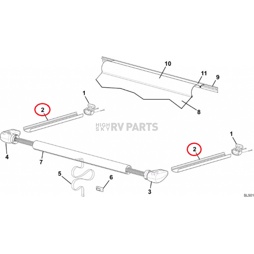 Carefree RV Window Awnings Arm R03812415BLK